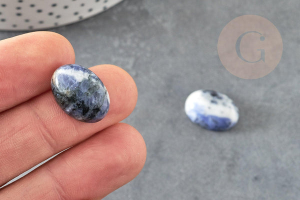Cabochon ovale sodalite bleue naturelle 13x18mm, x1 (G2659)