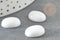 Cabochon ovale verre blanc imitation porcelaine 16x12mm, x1 (G2821)