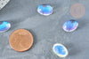 Cabochon ovale verre ovale clair AB 14mm, x1 (G8334)