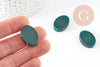 Cabochon ovale vert verre oeil de chat 28x18mm, x1 (G1026)