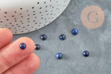 Cabochon rond Lapis Lazulis naturel 6mm, x1 (G0176)