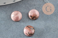 Cabochon rond Rhodochrosite naturelle 8mm, x1 (G8655)