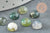 Cabochon rond agate mousse verte 8mm, x1 (G2422)