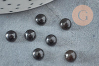 Cabochon rond agate natural noire 6mm, x1 (G1625)
