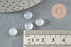 Cabochon rond agate naturelle blanche 8mm, x1 (G10031)