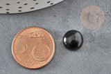 Cabochon rond agate naturelle noire 10mm, x1 (G2588)