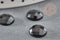 Cabochon rond agate naturelle noire facetté 10mm, x1 (G6692)
