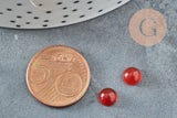 Cabochon rond agate naturelle orange 6mm, x1 (G0409)
