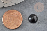 Cabochon rond agate naturelle teintée noir 10mm, x1 (G1142)