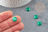 Cabochon rond agate naturelle verte 10mm, x1 (G2646)