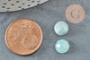 Cabochon rond amazonite de fleurs naturelle à facettes 8mm, x1 (G8686)