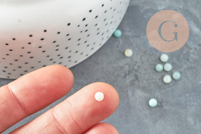 Cabochon rond amazonite naturelle 4mm, x1 (G4225)