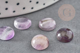 Cabochon rond améthyste naturelle 10mm, x1 (G2685)