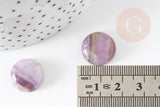 Cabochon rond amethyste naturelle 16mm, x1 (G2259)