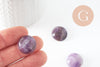 Cabochon rond amethyste naturelle 20mm, x1 (G9619)