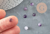 Cabochon rond amethyste naturelle 6mm, x1 (G0177)