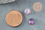 Cabochon rond amethyste naturelle 8mm, x1 (G8784)