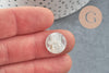 Cabochon rond ange nacre blanche naturelle gravé 14mm, x1 (G9626)
