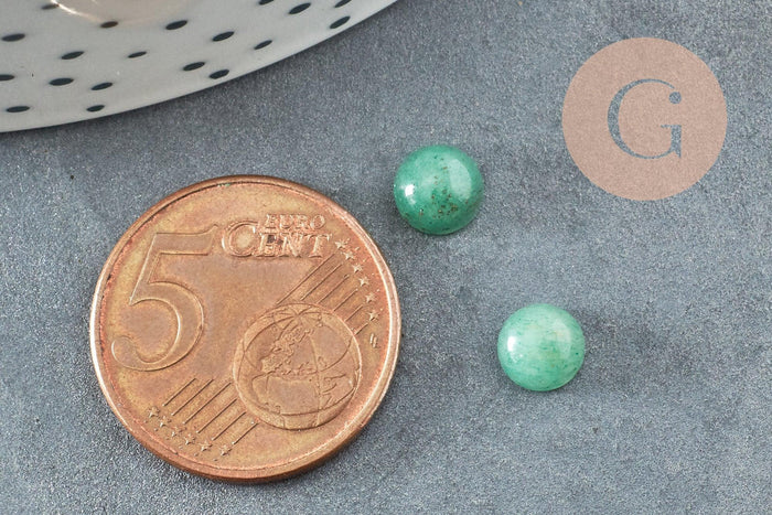 Cabochon rond aventurine naturelle 6mm, x1 (G8662)