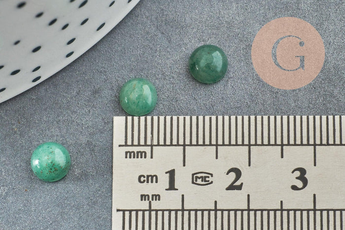Cabochon rond aventurine naturelle 6mm, x1 (G8662)