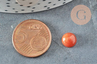Cabochon rond aventurine rouge naturelle 8mm, x1 (G2230)