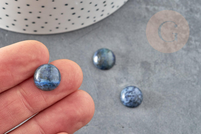 Cabochon rond bleu lapis lazulis 12mm, x1 (G1128)