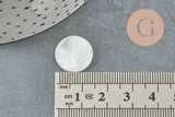 Cabochon rond colombe nacre blanche naturelle gravé 15.5mm, x1 (G9627)