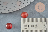 Cabochon rond cornaline naturelle orange 8mm, x1 (G9087)