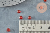 Cabochon rond cornaline naturelle orange facetté 4mm, x1 (G9387)