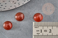 Cabochon rond cornaline orange 10mm, x1 (G2436)
