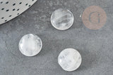 Cabochon rond cristal de roche naturel 14mm, x1 (G5054)