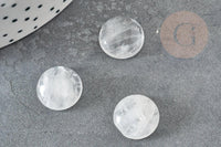 Cabochon rond cristal de roche naturel 14mm, x1 (G5054)