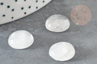 Cabochon rond cristal de roche naturel 14mm, x1 (G5054)