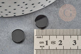 Cabochon rond disque agate naturelle noire 10x2mm, x1 (G2696)