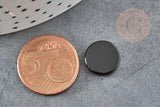 Cabochon rond disque agate naturelle noire 12mm, x1 (G2243)