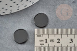 Cabochon rond disque agate naturelle noire 12mm, x1 (G2243)