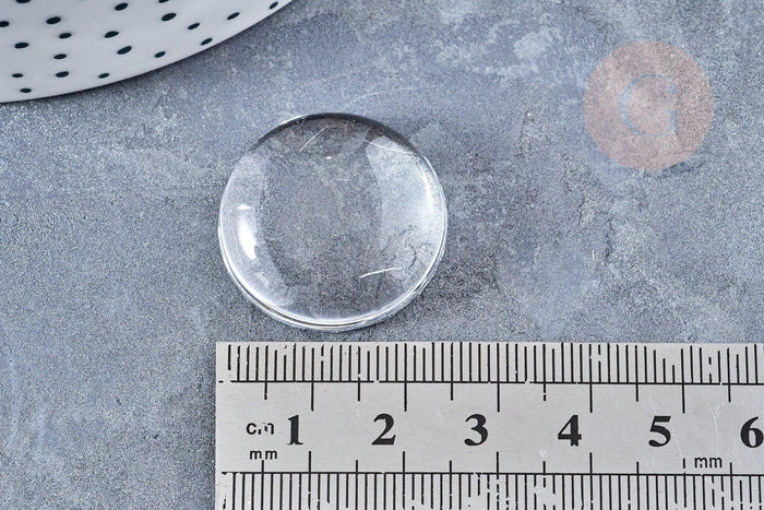 Cabochon rond en Plexiglas transparent 22m, x1 (G8198)