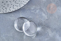 Cabochon rond en Plexiglas transparent 22m, x1 (G8198)