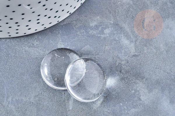 Cabochon rond en Plexiglas transparent 22m, x1 (G8198)