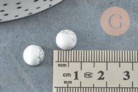 Cabochon rond howlite blanche naturelle 8mm, x1 (G8689)
