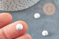 Cabochon rond howlite blanche naturelle 8mm, x1 (G8689)