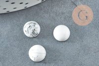 Cabochon rond howlite naturel blanc 8mm, x1 G4809