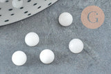 Cabochon rond jade blanc 6mm, x1 (G2885)