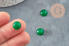 Cabochon rond jade malaisie teinté vert 10mm, x1 (G8663)