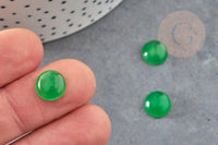 Cabochon rond jade naturel 10mm, x1 (G2808)
