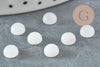 Cabochon rond jade naturel blanc 6mm, x1 (G1351)