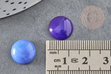 Cabochon rond jade naturel bleu, 12mm, x1 (G1429)