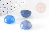 Cabochon rond jade naturel bleu roi 14mm, x1 (G5061)