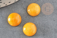 Cabochon rond jade naturel jaune 12mm, x1 (G2589)