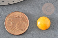 Cabochon rond jade naturel jaune 12mm, x1 (G2589)